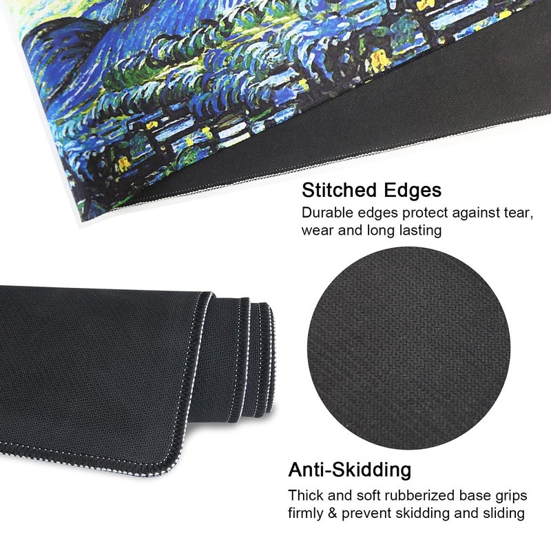 Meffort Inc Extra Large Extended Gaming Desk Mat 34.75 x 15.25 inch Mouse Pad - The Starring Night - Image 3